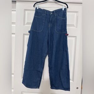 Blue Pinstripe baggy Carpenter Jeans